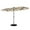 Beige, variant on Costway 13FT Double-sided Patio Umbrella with Solar Lights Crank Handle Umbrella Base Grey