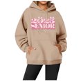 thumbnail image 3 of Sudadera con capucha informal de cuello redondo y bolsillo para mujer, temporada senior 2025, sudaderas con capucha para mujer, sudadera con capucha con gráfico de banda para mujer, 3 of 5