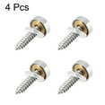 thumbnail image 3 of Uxcell Mirror Screws, Decorative Cap Fasteners Cover Nails, Electroplated, Bright Silvery Brass 4pcs 0.39", 3 of 3
