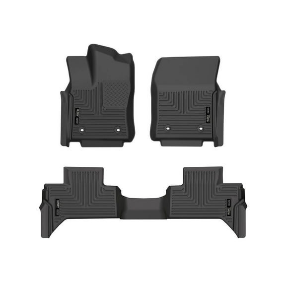 Husky Liners 99471 Weatherbeater Floor Mats Fit 2022-2025 Toyota Tundra Double Cab - Front/2nd Seat - Black