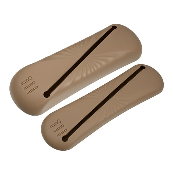 Vocoste 2 Pcs Travel Makeup Bag Makeup Brush Holder Portable Makeup Organizer Bag Waterproof Silicone Brown