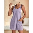 thumbnail image 4 of Women'S Summer Fashionable Short Jumpsuits, Casual Sleeveless Jumpsuits with Pockets Lavender  XXXL, 4 of 7