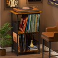 thumbnail image 1 of Mesa soporte para tocadiscos Honkazita con superficie de madera, 1 of 7