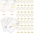 thumbnail image 1 of Table Number Place Card Holder - with Table Numbers Holders x Double Sided Gold Printed Design Photo Picture Holders for Centerpieces Wedding Party Birthday (Gold), 1 of 7