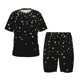 thumbnail image 1 of Fotbe Star Silver Glitter Pijama Estampada de 2 Piezas para Niños – Ropa de Dormir de Manga Corta Cómoda para Niños y Niñas, Camiseta y Shorts de Algodón-XX-Large, 1 of 6