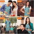thumbnail image 4 of Cartoon Construction Vehicles Barriers Blue Apron-Garden Aprons for Women with Pockets-Cotton Linen Waterproof Kitchen Cooking Gardening Aprons Adjustable for Kitchen,Cooking,BBQ and Salon 33x27 Inch, 4 of 7