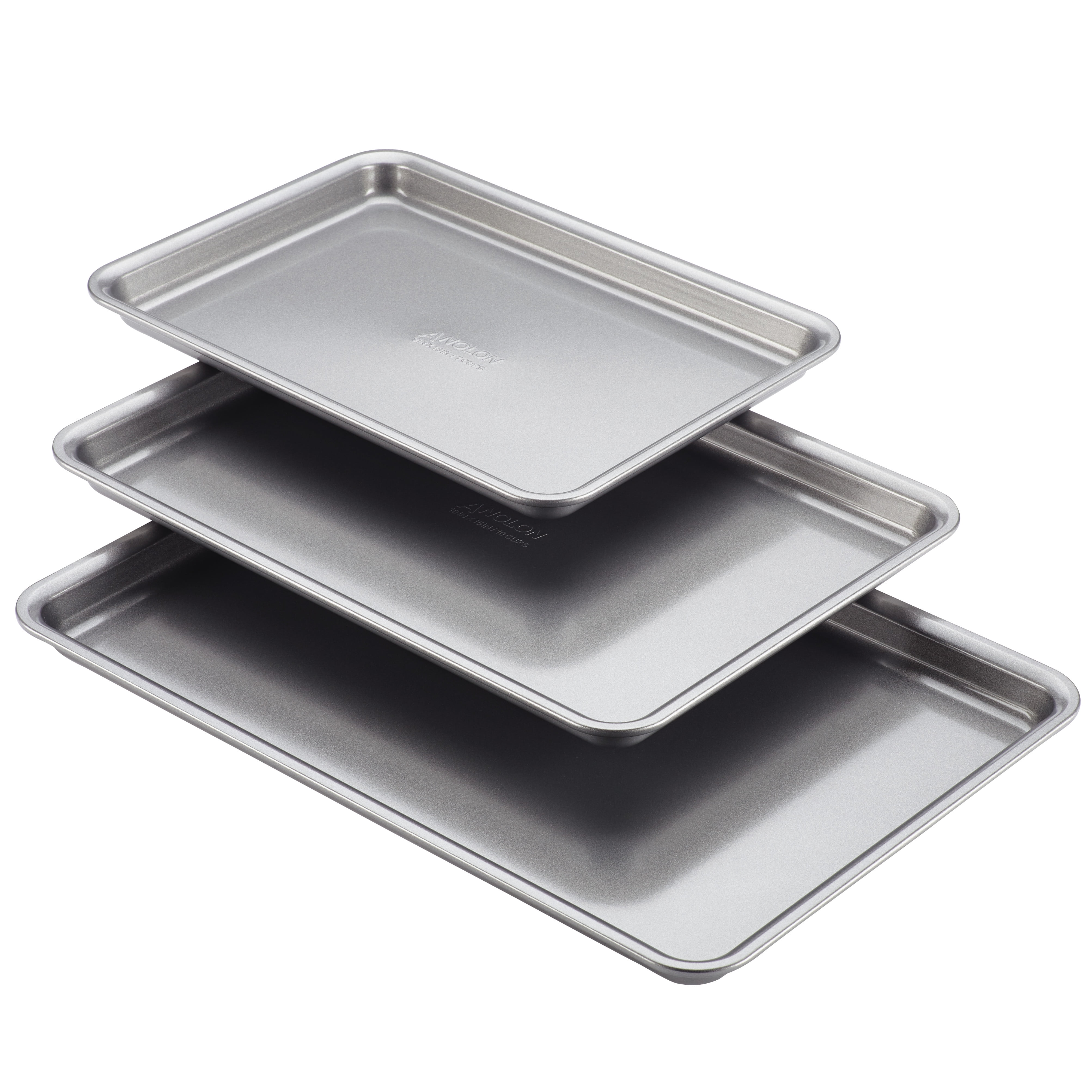 Anolon Nonstick Bakeware 3Piece Cookie Pan Set, Graphite