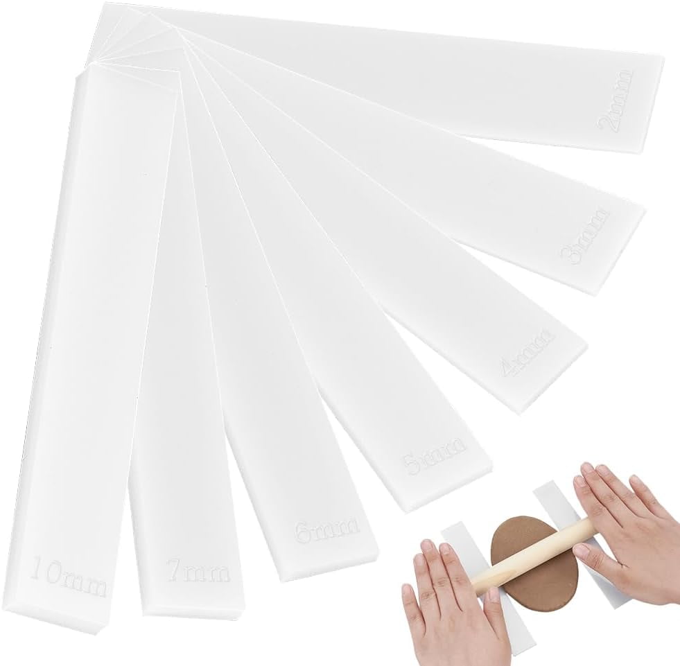 1 Set Acrylic Clay Guide Tool Sets Rectangle Clear 152x25x2~10mm 16pcs