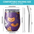 thumbnail image 5 of 12oz Stemless Wine Tumblers Halloween Pumpkin Ghost Pattern Vacuum Insulated Stainless Steel Travel Tumbler Cups Mug with Lid and Straw for Champaign,Cocktail,Beer with Cleaning Brush, 5 of 5