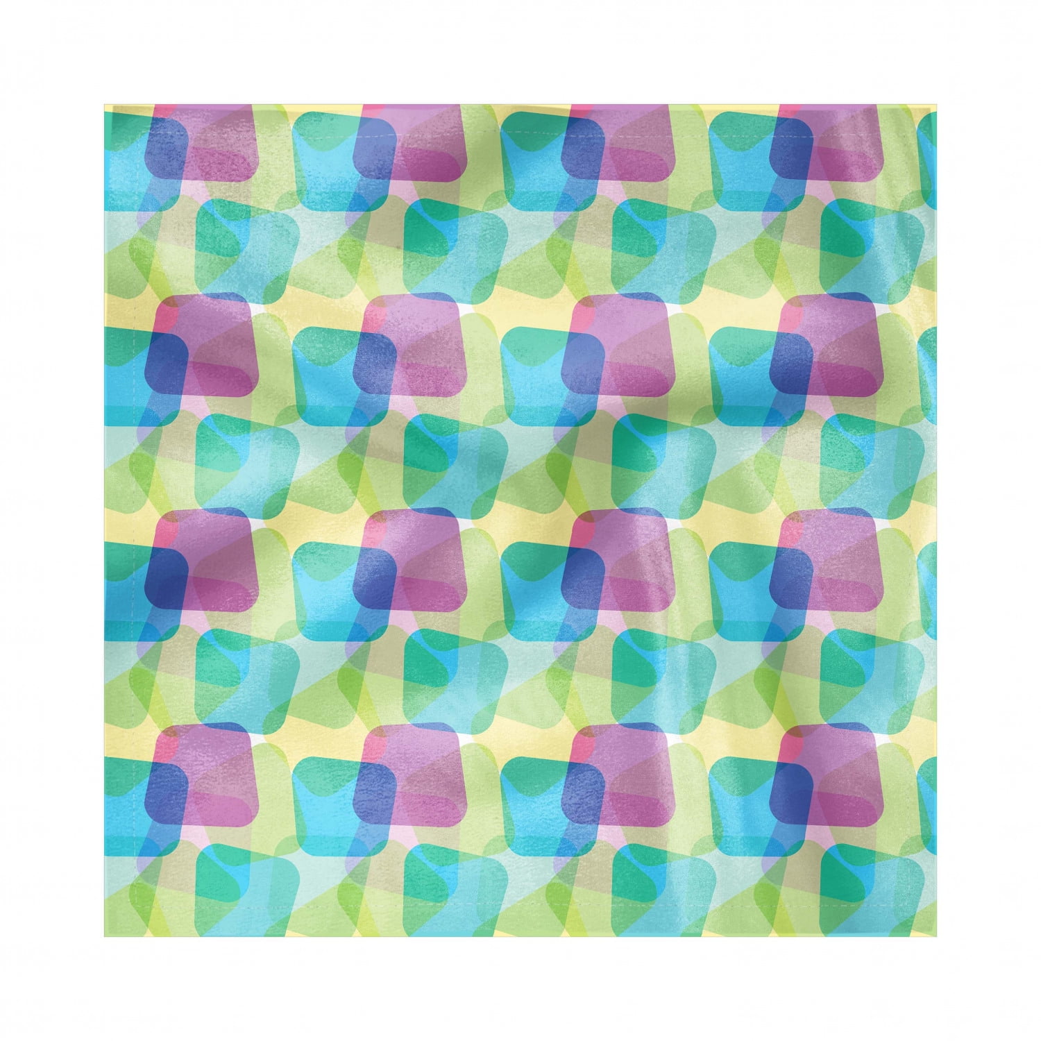 Colorful Decorative Napkins Set of 4, Skewed Square Shapes with Round