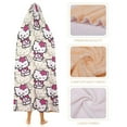 thumbnail image 4 of Hello Kitty Hooded Blanket Poncho, Wearable Hooded Blanket Cozy Soft Warm Plush Fleece Blanket for Adult Women Men 50x60, 4 of 6