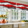 thumbnail image 4 of 2 Pack Abstract Geometric Valance for Window Red Gray Gradient Waves Contemporary Kitchen Valance Rod Pocket Short Curtain Topper Decorative Window Treatment for Living Room Bedroom 54"x18", 4 of 8