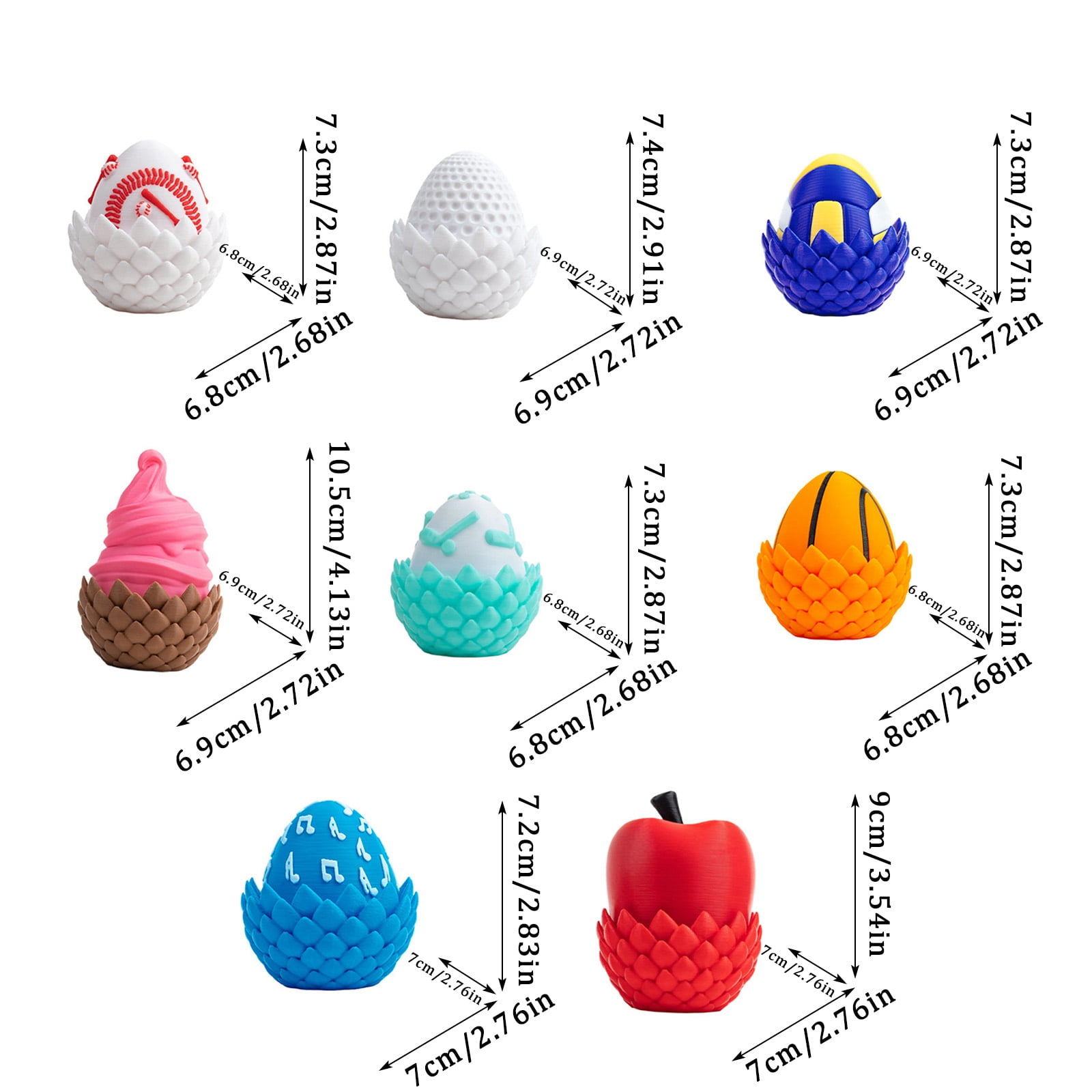 Easter 3D Baseball Egg with Winged Dragon Toy, Perfect Birthday Christmas Easter Gifts, Easter Basket Stuffers