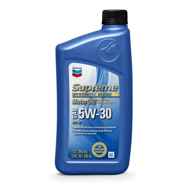 Aceite de motor Chevron Supreme 5W-30 sintético, 946 ml, paquete de 12