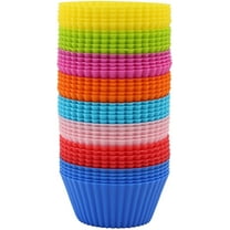 Naler 40Pcs Reusable Silicone Baking Cups Muffin Liner Non-Stick Cupcake Molds Cups Standard Size Silicone Cupcake Holder(8 Colors)