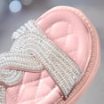 thumbnail image 4 of Xfvqtps Kids Girls Beach Sandals Princess Rhinestone Bow Hook and Loop Open Toe Thick Soft Sole Flats Summer Shoes, 4 of 6