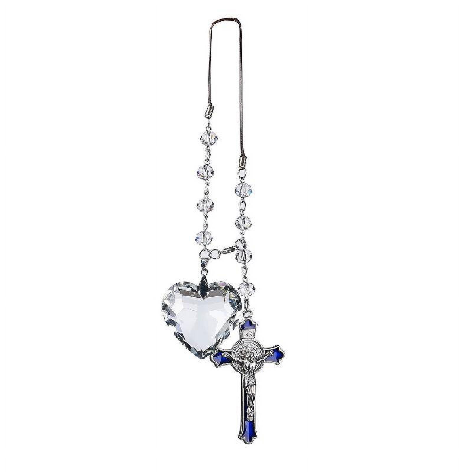 Zikefest Cross Car Pendant Charm - Black Alloy Rear View Mirror Hanging Ornament, Adjustable Rope, Universal Decor - View #5