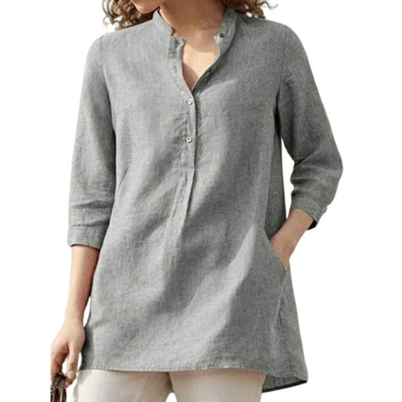 Colisha Women Casual Button Down Blouse Shirts Long Sleeve Loose T-Shirt Tops