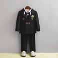 thumbnail image 2 of LIJCC Toddler Boy Formal Suit Clothes Gentleman Wedding Dress Outfit Long Sleeve Dress Shirt Jacket 5 PCS Set(Black,5-6 Years), 2 of 8