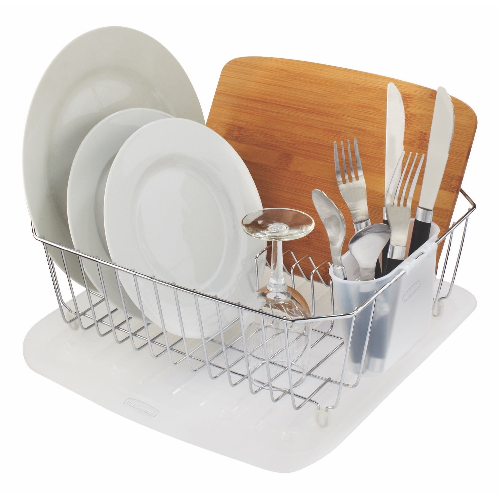 Rubbermaid® Antimicrobial Dish Drying Rack with Drainboard