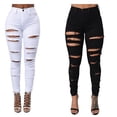 thumbnail image 3 of Sonducket Jeans Cintura alta Pantalones de mezclilla ajustados Mujer Pantalones largos ajustados Prendas para la parte inferior del cuerpo Negro XXL, 3 of 5