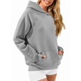thumbnail image 3 of Womens Oversized Hoodies Waffle Sweatshirts Fall Fashion Pullover Sweaters Winter Clothes Gray L, 3 of 9