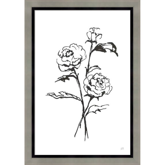 Great Art Now Line Ranunculus I by Chris Paschke, Framed Wall Art, 15.75W x 22.5H