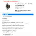 thumbnail image 2 of Blower Motor - Compatible with 1964 - 1976 Oldsmobile 98 1965 1966 1967 1968 1969 1970 1971 1972 1973 1974 1975, 2 of 2