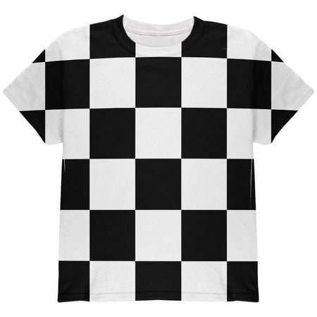 T-shirt Checkered Flag - Finish Line Checkered Flag All Over Youth T Shirt