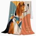 thumbnail image 2 of Autumn Beagle Patterned Bandana, Playful Pet Portrait Pattern, Warm Flannel Blanket for Living Room and Bedroom, Dog Lovers Thanksgiving Gift, Pet Lover Home Decor, 2 of 9