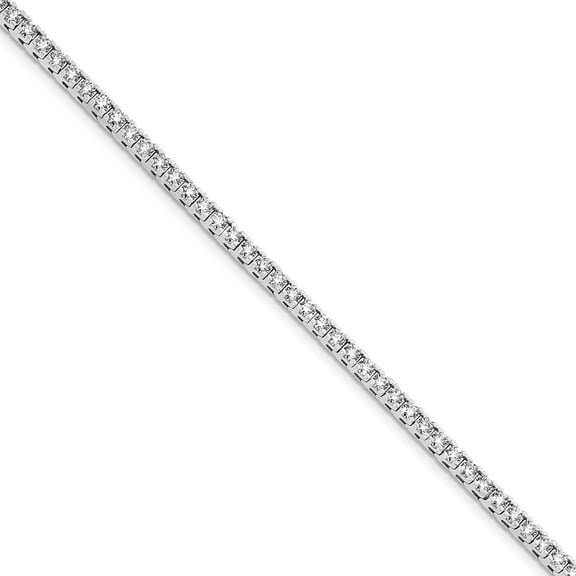 14k White Gold Bracelet Tennis Moissanite Round 3.1 mm 7 in 14kw 5.00ctw. Colorless 4 Prong