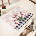 thumbnail image 2 of Christmas Buffalo Check Classic Plaid Placemat,Santa Claus Printed Placemats for Dining Table Linen Cotton Heat-Insulation Placemat for Holiday Xmas Party Table Decorations, 2 of 4