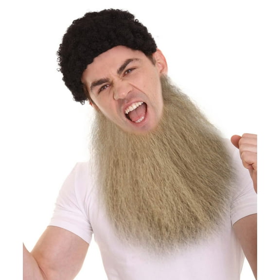 HPO Adult Men’s Fake Human Hair Beard – Light Brown, Costume Facial Hair Accessory