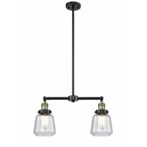 209-BAB-G142 Innovations Lighting Chatham - 2 Light Island In Art Deco Style-10 Inches Tall and 21 Inches Wide-Black Antique Brass Finish-Clear Glass