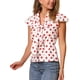 thumbnail image 4 of Blusa de mujer INSPIRE CHIC con lunares, cuello con lazo, mangas acampanadas, top para trabajar en blanco y rojo, 4 of 6