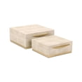 thumbnail image 5 of Zynova Square Gold Accented Box Set - Cream Faux Shagreen - Gold Metal Base -, 5 of 13
