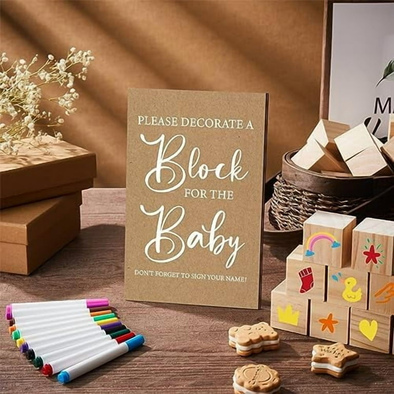 Wayfun dozenset met decoraties voor babyshower, met 4 witte transparante vierkante dozen met de letters BABY, geschikt voor zowel meisjes als jongens, perfect voor decoratie tijdens feesten