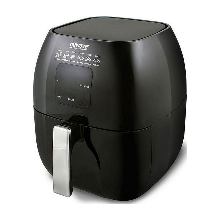 NuWave Brio 3qt Air Fryer Black Non Stick Basket Dishwasher Safe