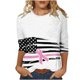 thumbnail image 1 of Camisetas Casuales de las Mujeres Impresas 3/4 Manga Blusa Cuello Redondo Estante de Imitación, Moda Casual Top para las Mujeres, 1 of 5