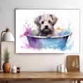 thumbnail image 3 of Dandie Dinmont Terrier Dog Canvas Bathroom Décor - Unique Bath Wall Decor - Modern Canvas Bathroom Wall Art - Room Decor - Bathroom Decorations - Restroom Sign - Wall decor living room, 3 of 4