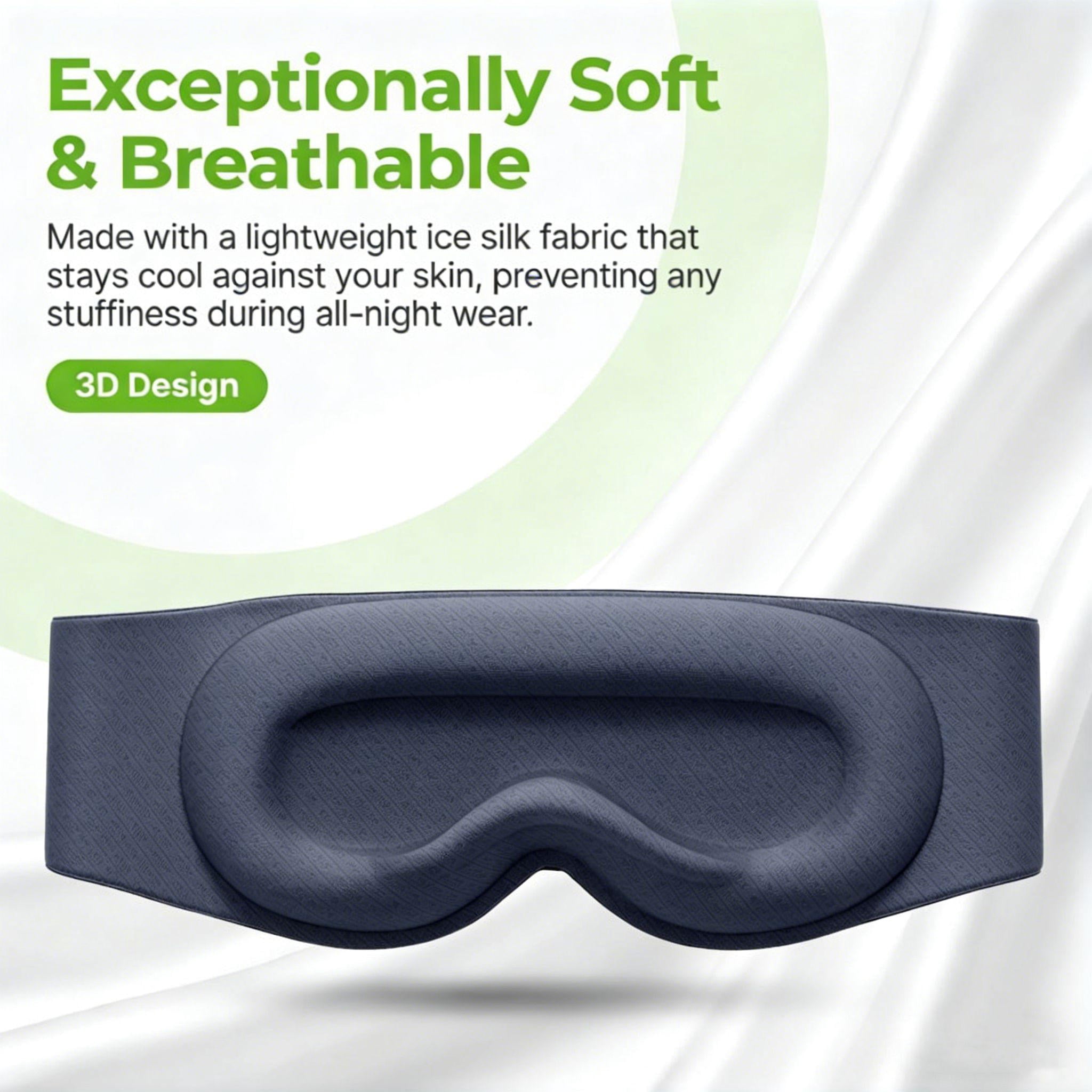 FACEMOON Weighted Sleep Mask 100% Blackout 3D Contoured for Men and Women Deep Restful Sleep Soft Memory Foam Zero Pressure Long Flight Black