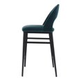 thumbnail image 3 of MOE'S Home ROGER Tabouret de Comptoir en Velours Bleu Sarcelle, 3 of 5