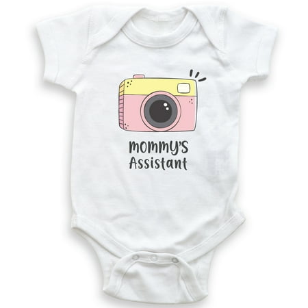 

Mommy s Assistant - Camera Photographer - Funny Baby Bodysuit - Baby Girl