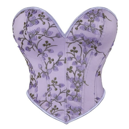 UPPADA Corset Tops for Women Clearance Womens Bustier Lingerie Bodice Corset Plus Size Bustier Tops Pattern Corset Belt Floral Bustier Top Underbust Lace Up Corset