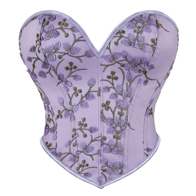 UPPADA Plus Size Corset On Sale,Womens Bustier Lingerie Bodice Corset Plus Size Bustier Tops Pattern Corset Belt Floral Bustier Top Underbust Lace Up Corset