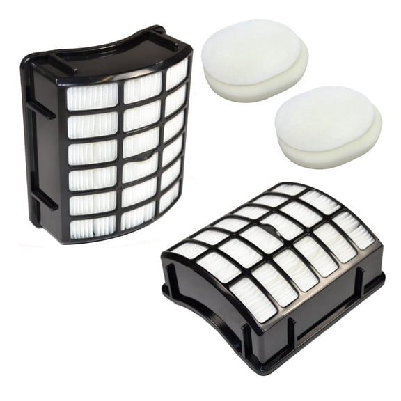 HQRP 2-pack Filter Kit for Shark Navigator NV80, NVC80C, NV70, NV90, UV420 Upright Vacuum Cleaner, XFF80 & XHF80