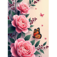 thumbnail image 4 of Pink Roses Floral Banner Background with Butterflies Backdrop Spring Party Home Decoration Photography Props Wedding Valentine's Day Decors, 4 of 4