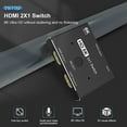thumbnail image 2 of Adaptador conmutador direccional HDMI 2.1 Ultra HD 8K de alta velocidad 48 Gbps, 2 entradas y 1 salida, convertidor 8K a 60 Hz y 4K a 120 Hz, compatible con Xbox, PS5, proyectores y monitores, 2 of 8