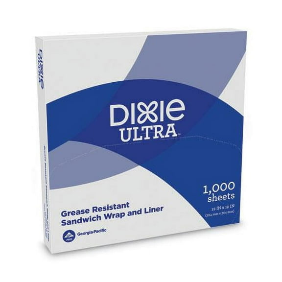 Dixie All-Purpose Dry Wax Paper Food Wrap, 12 x 12 Sheets, White, 1000 Count, 5 Pack