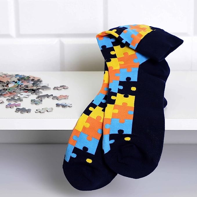 Blue Block Factory Funky Jazzy Dress Crew Socks for Both Men and Women 4 Pack, Adult Unisex, Size: One size, Multicolor